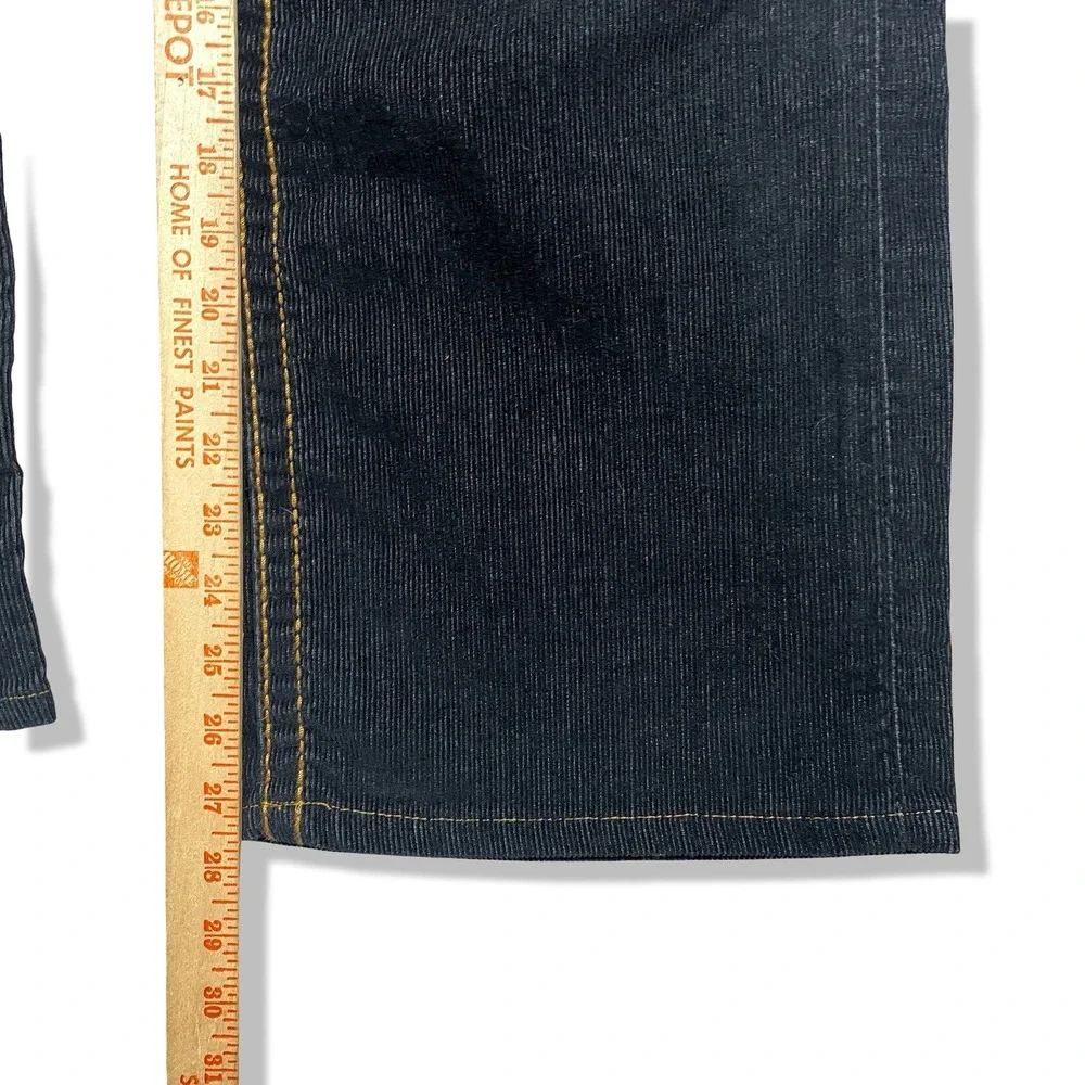 True Religion‎ Corduroy Pants Mens 36 Black Big T Stitch Baggy Y2K Streetwear